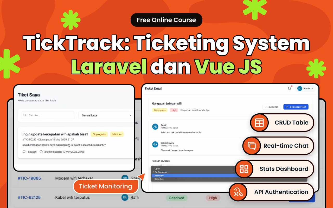 TickTrack: Ticketing System Dengan Laravel 12 dan Vue Js